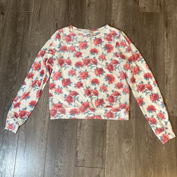 Wildfox Rose Print Baggy Beach Jumper Pullover S - Picture 2 of 5